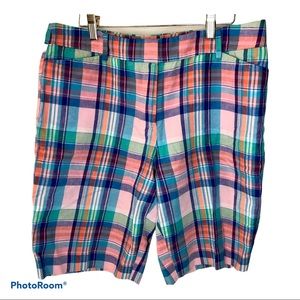 Talbots plaid shorts Size 12, pink, blue,mint grn